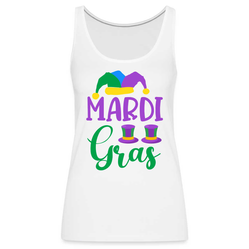 Mardi Gras : Women’s Premium Tank Top - white