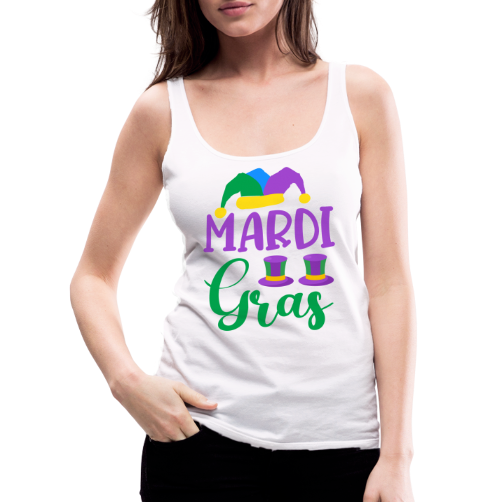 Mardi Gras : Women’s Premium Tank Top - white