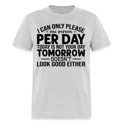 I Can Only Please One Person Per Day T-Shirt - heather gray