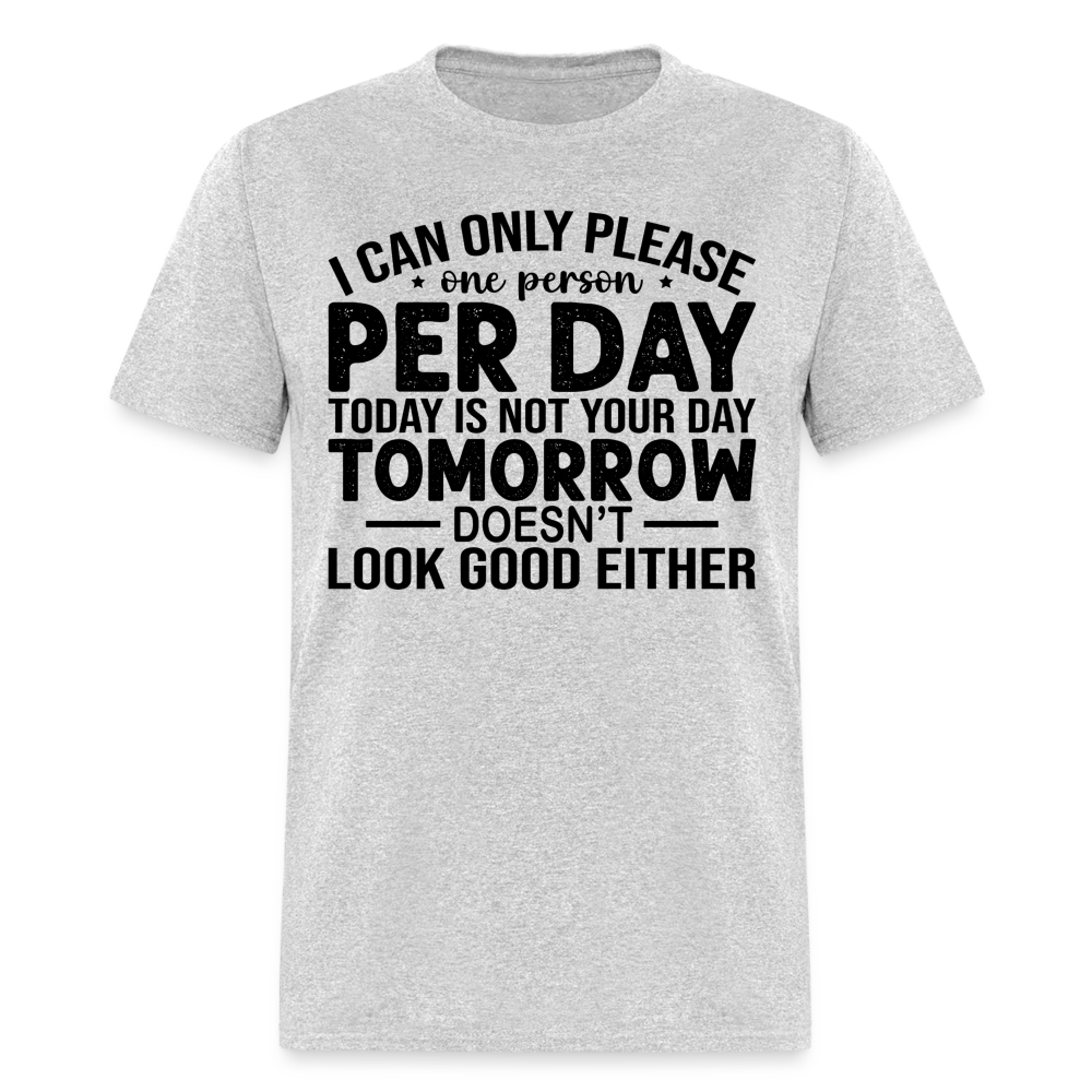 I Can Only Please One Person Per Day T-Shirt - heather gray