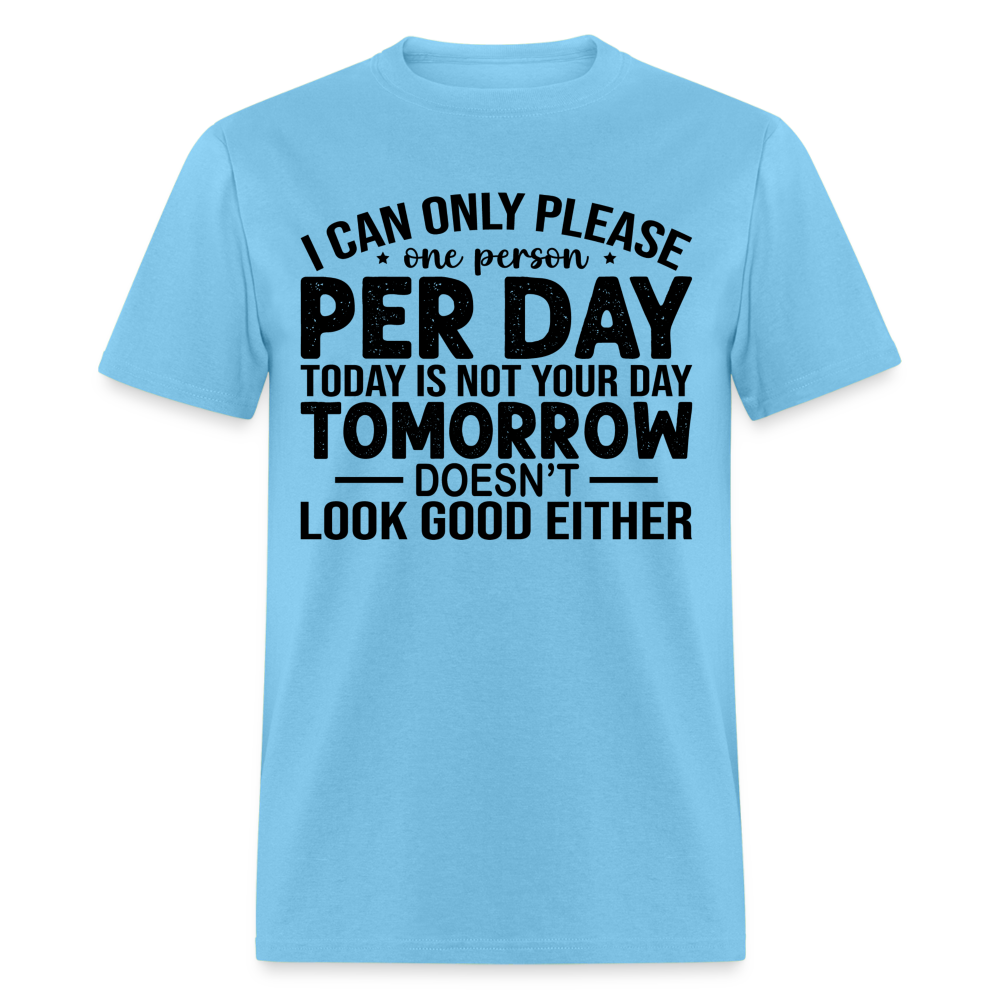 I Can Only Please One Person Per Day T-Shirt - aquatic blue