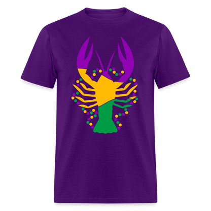 Mardi Gras Crawfish T-Shirt (Mud Bug) - purple