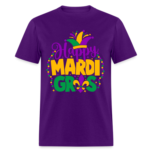 Happy Mardi Gras T-Shirt - purple