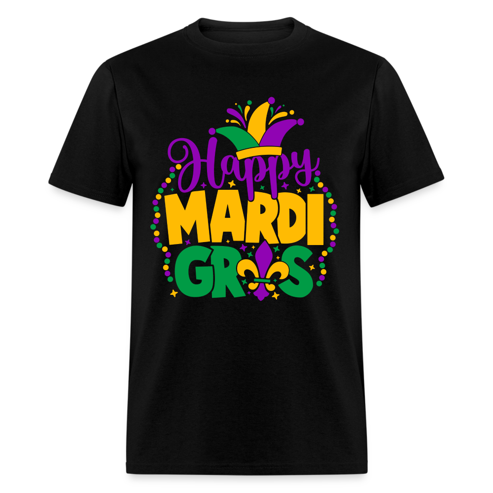 Happy Mardi Gras T-Shirt - black
