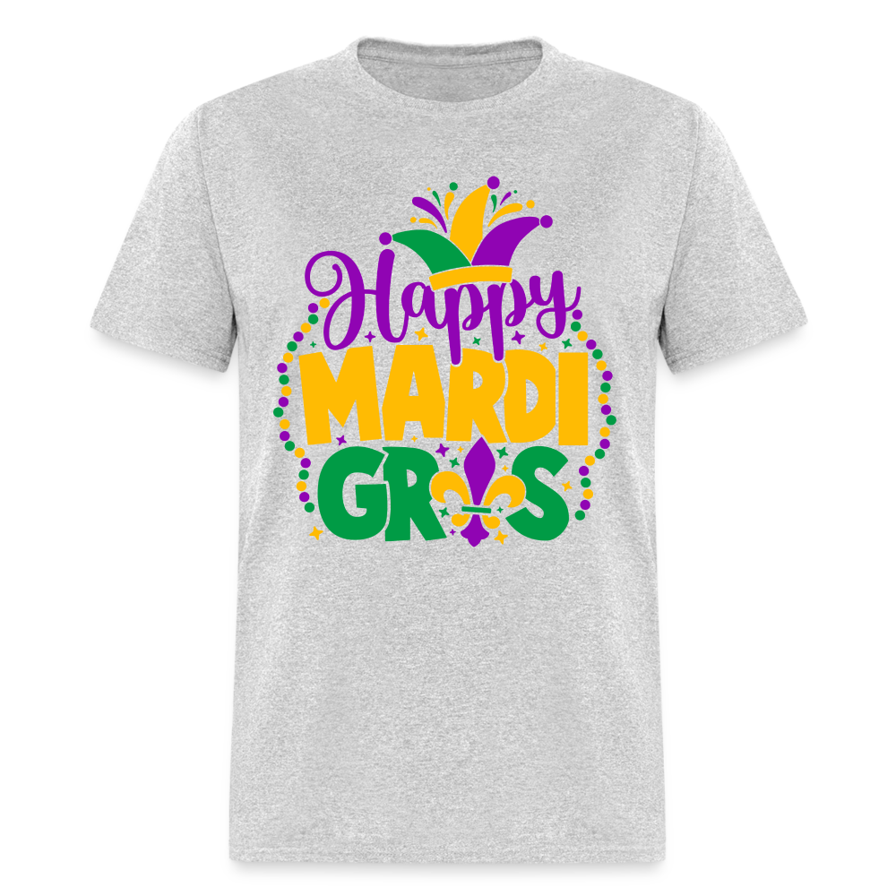Happy Mardi Gras T-Shirt - heather gray