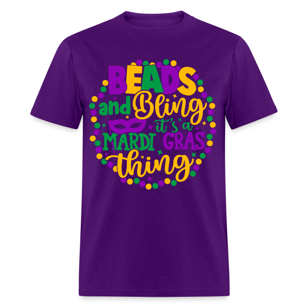 Beads and Bling It's A Mardi Gras Thing T-Shirt - purple