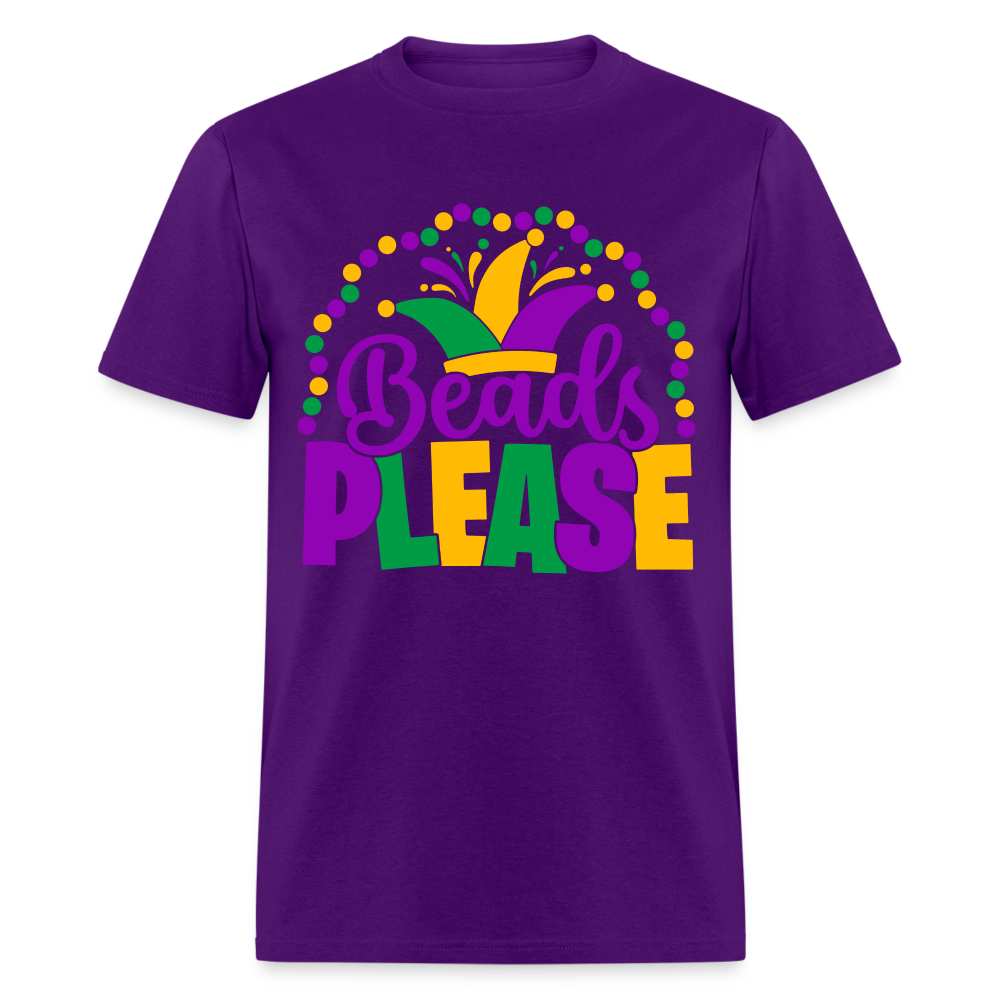 Beads Please T-Shirt (Mardi Gras) - purple