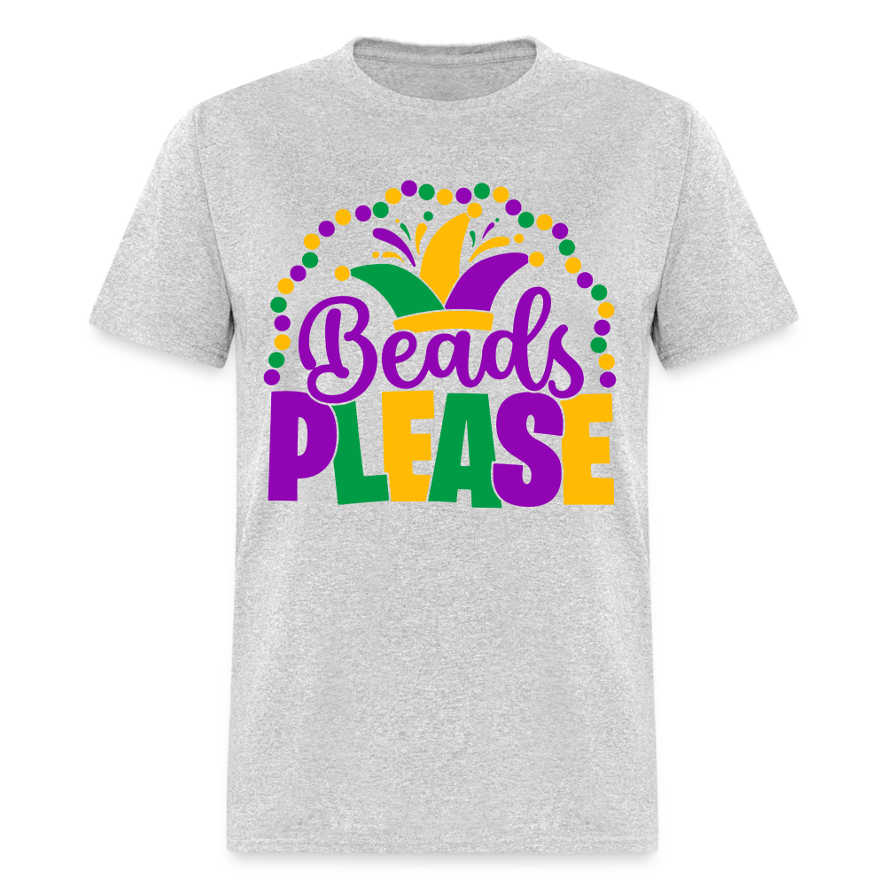 Beads Please T-Shirt (Mardi Gras) - heather gray