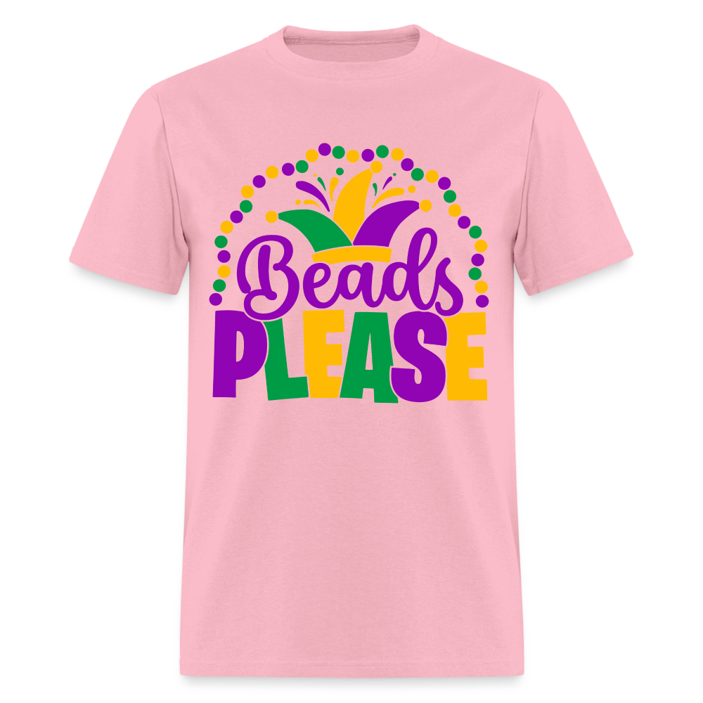 Beads Please T-Shirt (Mardi Gras) - pink