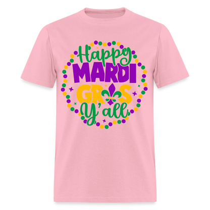 Happy Mardi Gras Y'all T-Shirt - pink