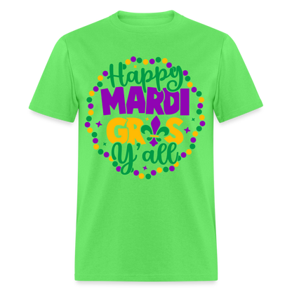 Happy Mardi Gras Y'all T-Shirt - kiwi