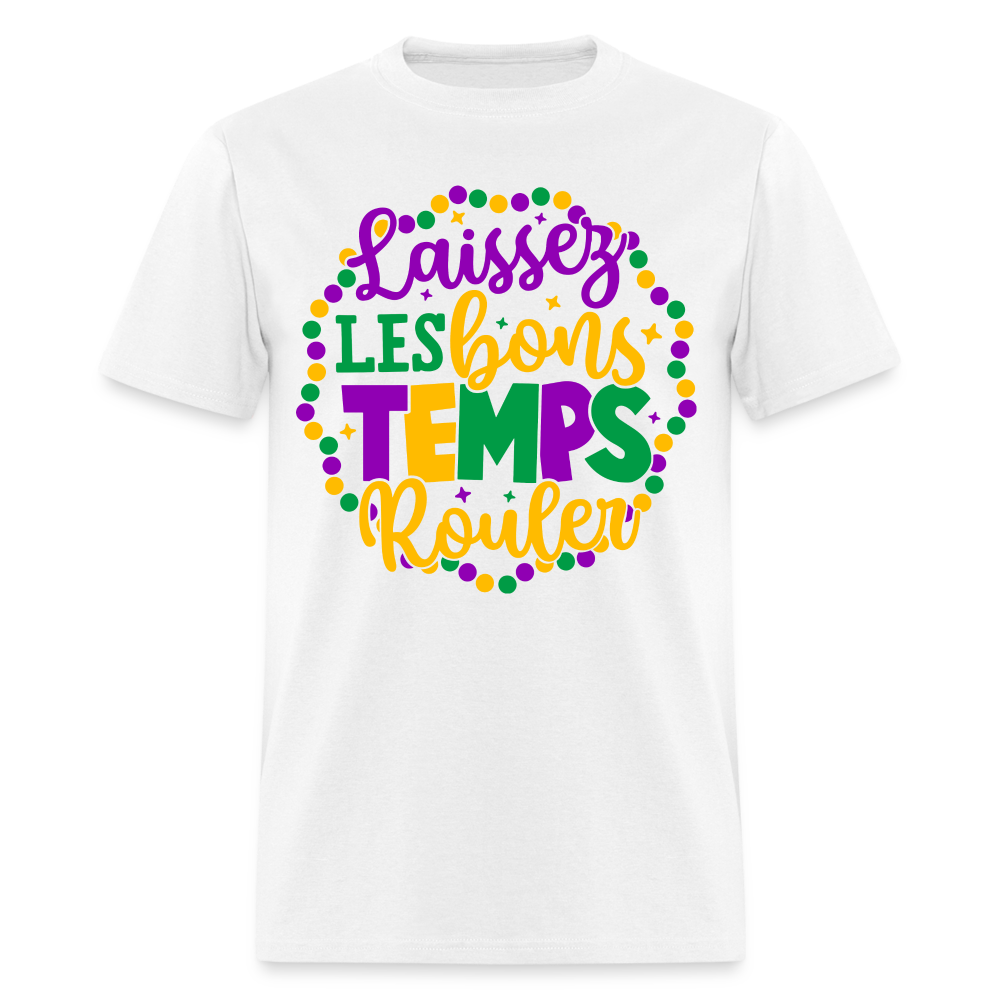 Laissez Les Bons Temps Rouler T-Shirt (Mardi Gras) - white