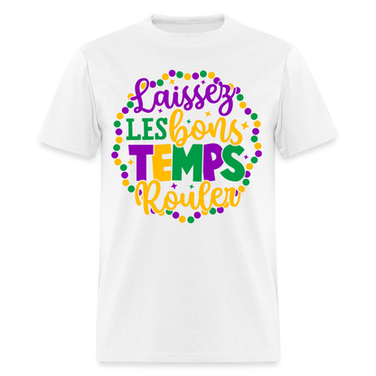 Laissez Les Bons Temps Rouler T-Shirt (Mardi Gras) - white