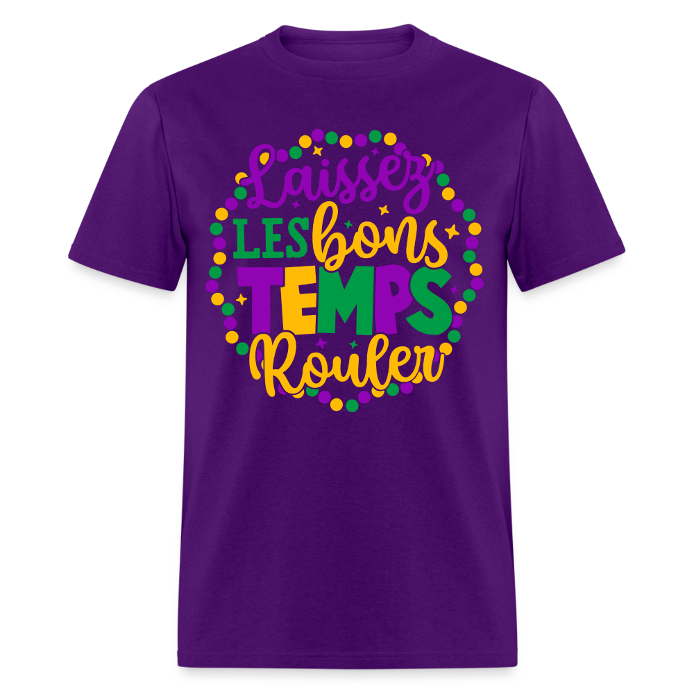Laissez Les Bons Temps Rouler T-Shirt (Mardi Gras) - purple