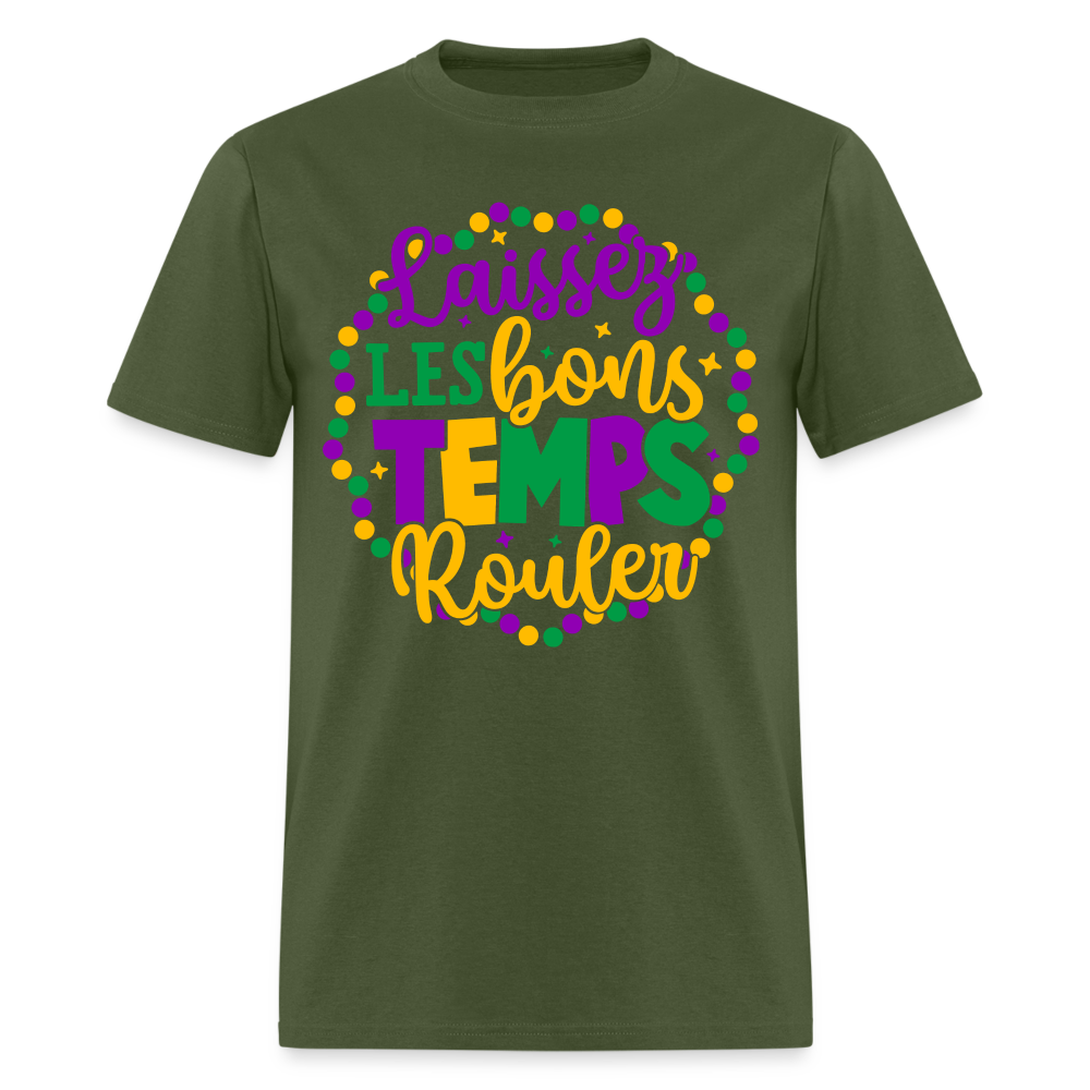 Laissez Les Bons Temps Rouler T-Shirt (Mardi Gras) - military green