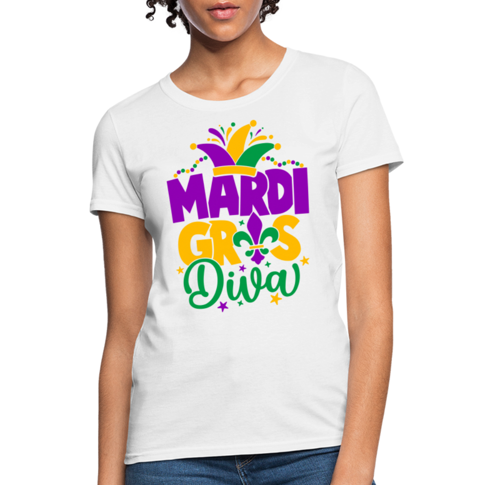 Mardi Gras Diva : Women's T-Shirt - white
