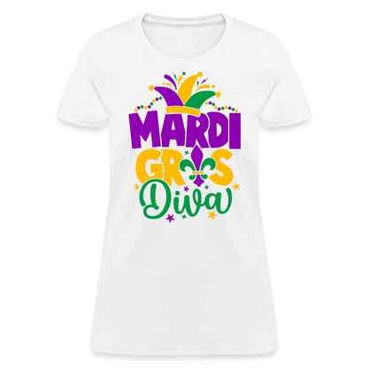 Mardi Gras Diva : Women's T-Shirt - white