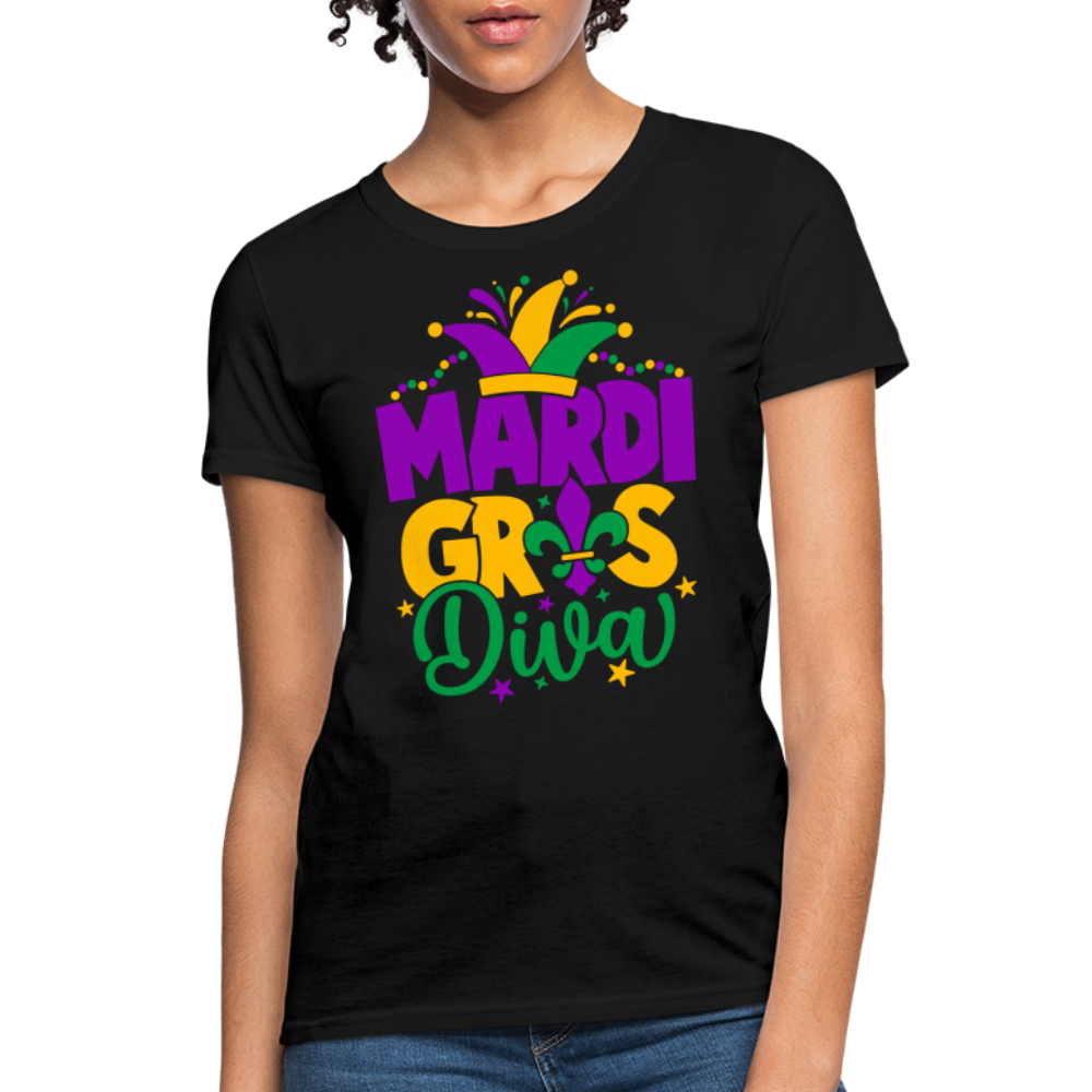 Mardi Gras Diva : Women's T-Shirt - black
