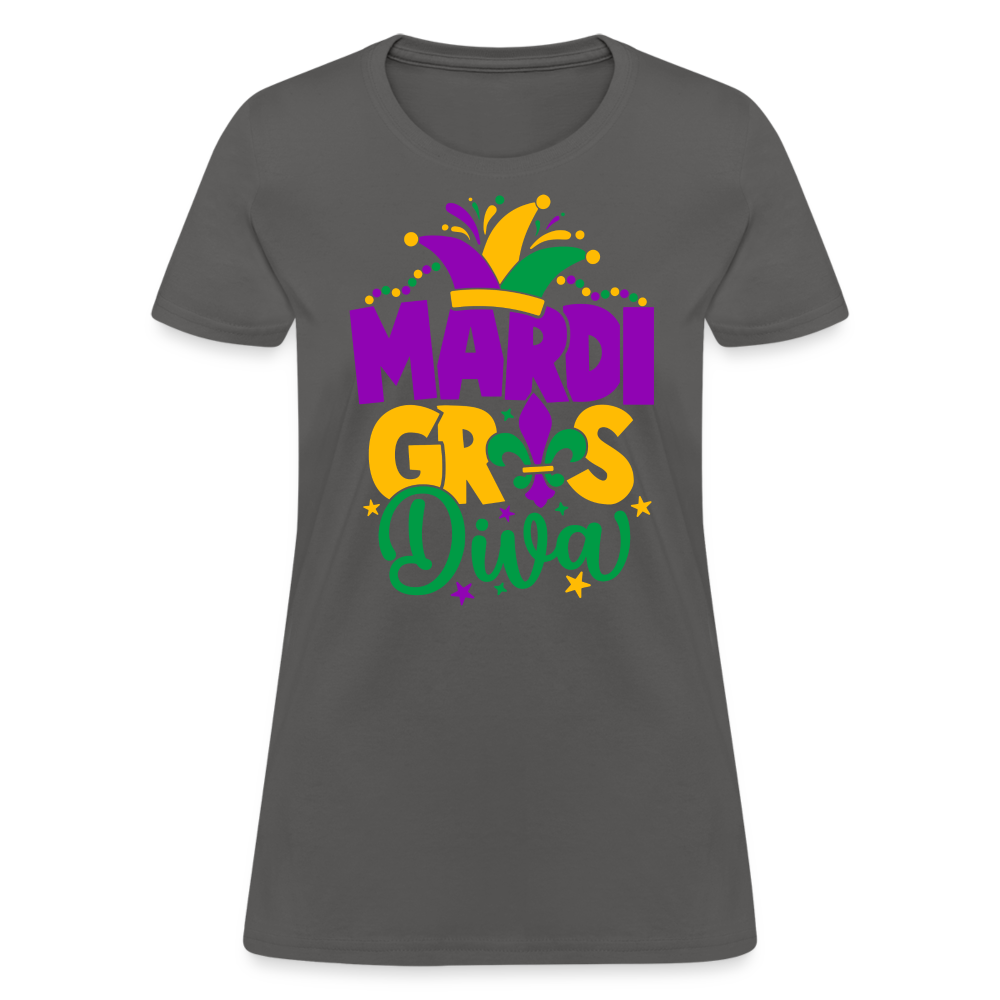 Mardi Gras Diva : Women's T-Shirt - charcoal