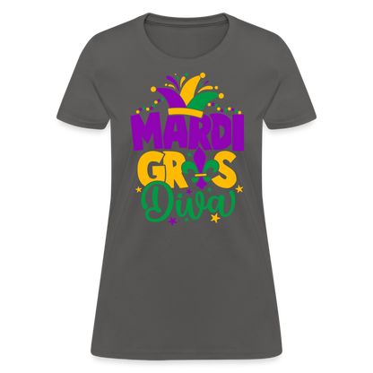 Mardi Gras Diva : Women's T-Shirt - charcoal