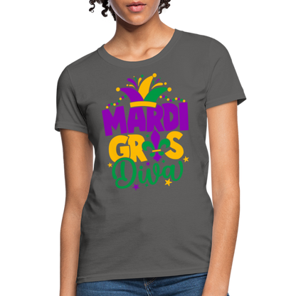 Mardi Gras Diva : Women's T-Shirt - charcoal