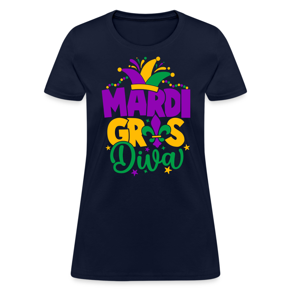 Mardi Gras Diva : Women's T-Shirt - navy