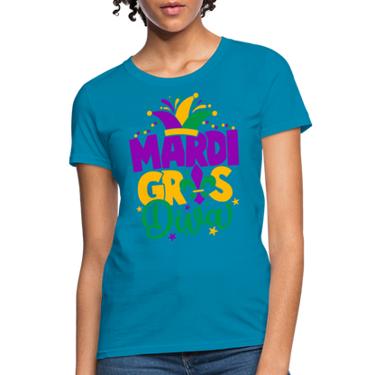 Mardi Gras Diva : Women's T-Shirt - turquoise