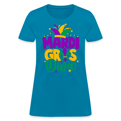 Mardi Gras Diva : Women's T-Shirt - turquoise