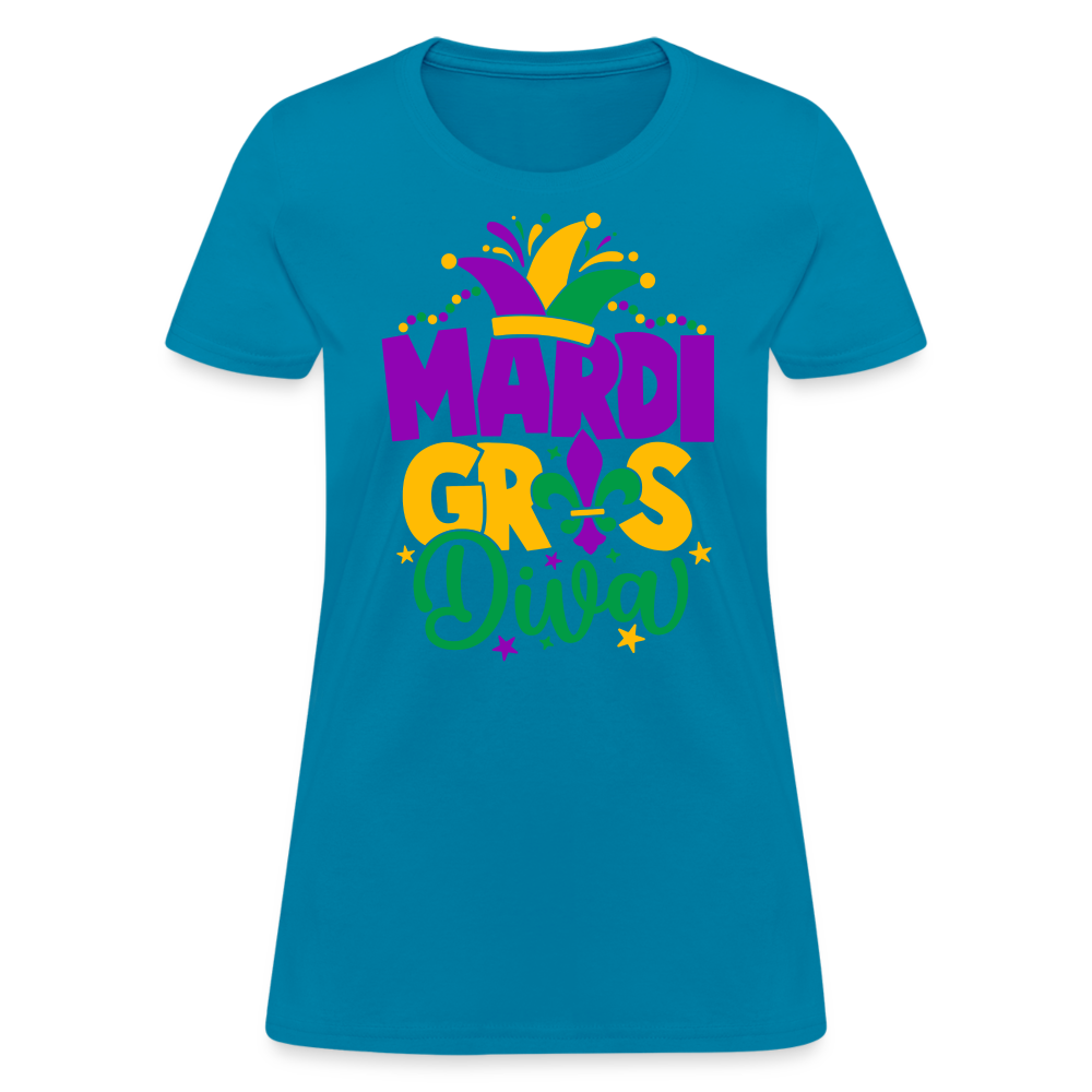 Mardi Gras Diva : Women's T-Shirt - turquoise