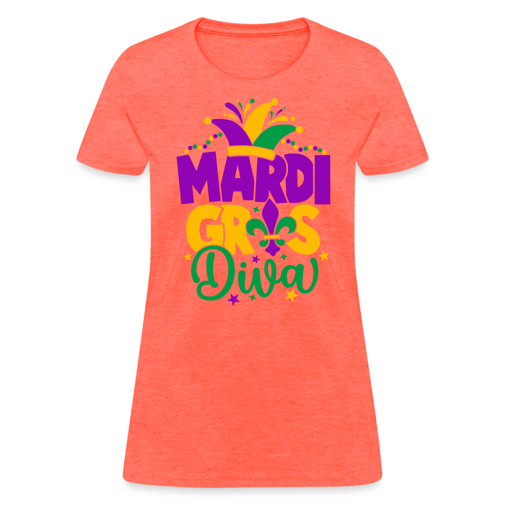 Mardi Gras Diva : Women's T-Shirt - heather coral