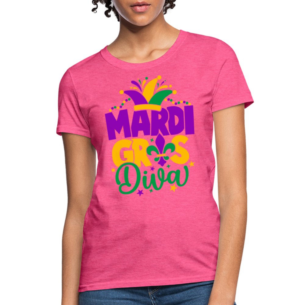 Mardi Gras Diva : Women's T-Shirt - heather pink