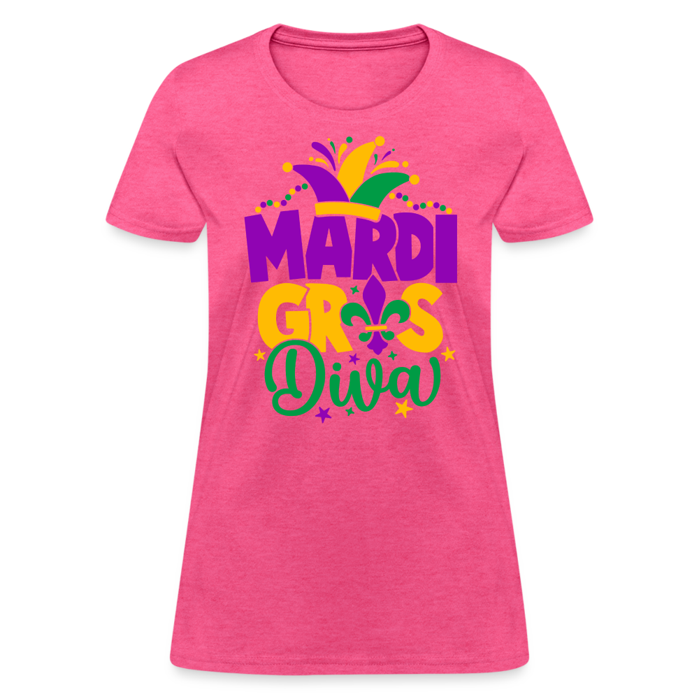 Mardi Gras Diva : Women's T-Shirt - heather pink