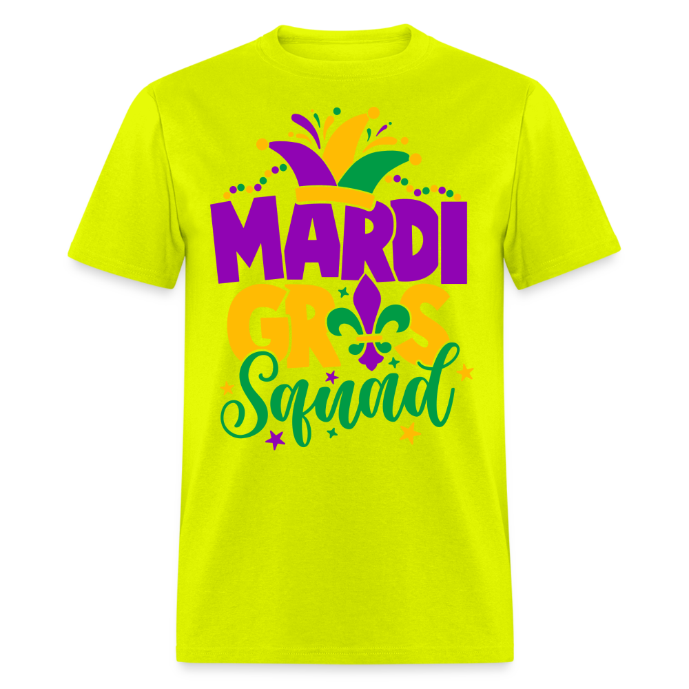 Mardi Gras Squad T-Shirt - safety green