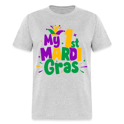 My First Mardi Gras T-Shirt - heather gray