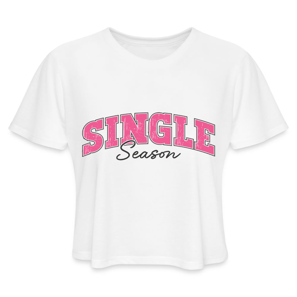 Single Season : Women's Cropped T-Shirt - white
