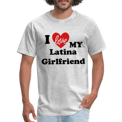 I Love My Latina Girlfriend T-Shirt (Personalize) - heather gray
