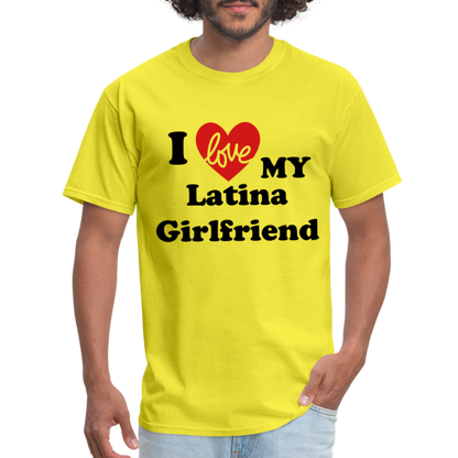 I Love My Latina Girlfriend T-Shirt (Personalize) - yellow