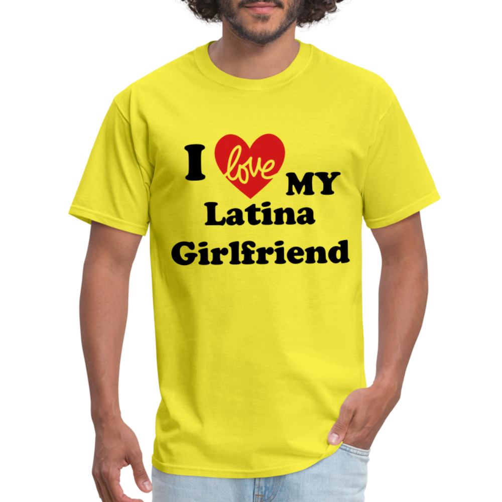 I Love My Latina Girlfriend T-Shirt (Personalize) - yellow