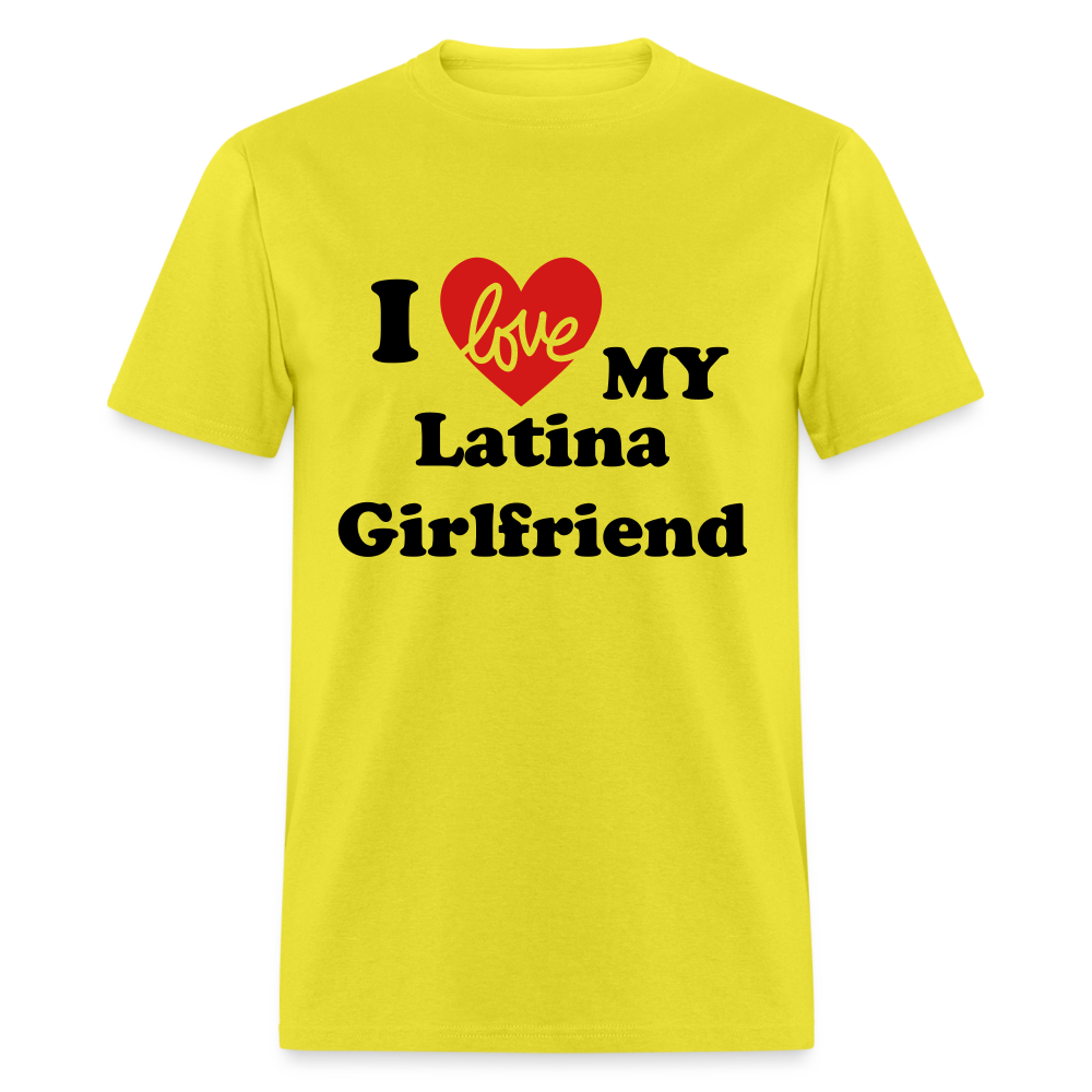 I Love My Latina Girlfriend T-Shirt (Personalize) - yellow