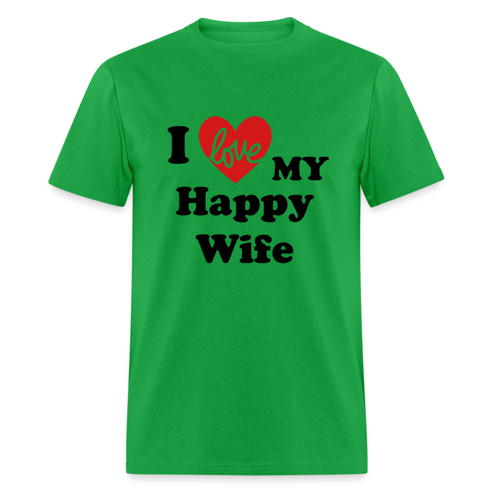 I Love My Happy Wife T-Shirt (Personalize) - bright green