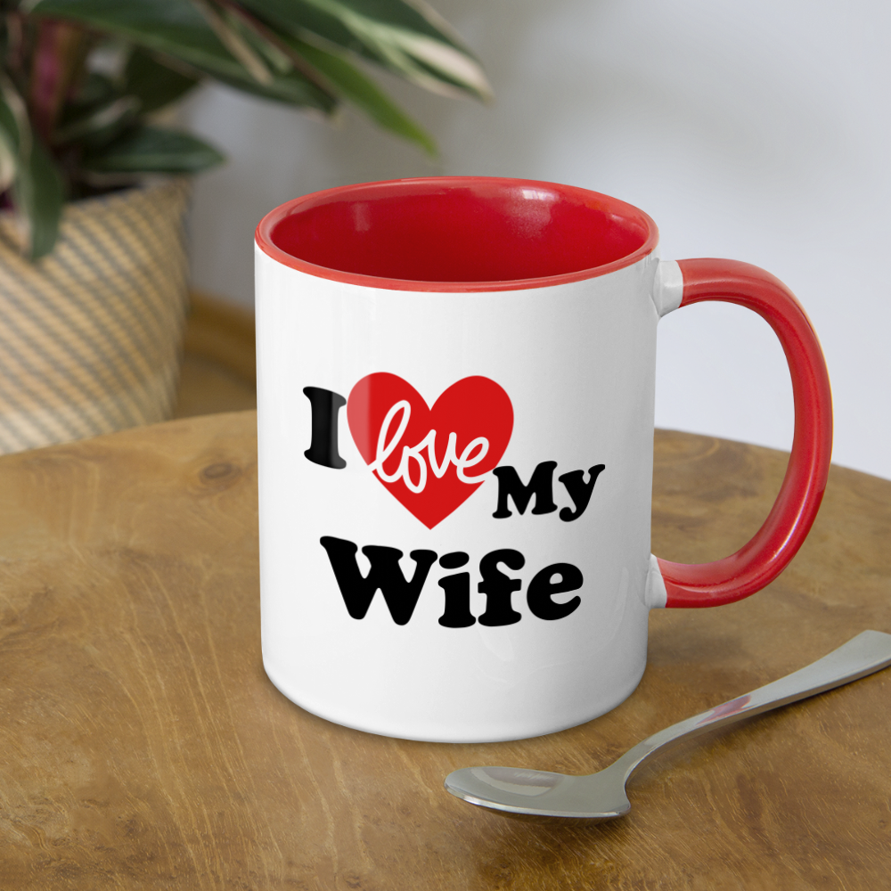 I Love My Wife : Coffee Mug (Personalize) - white/red