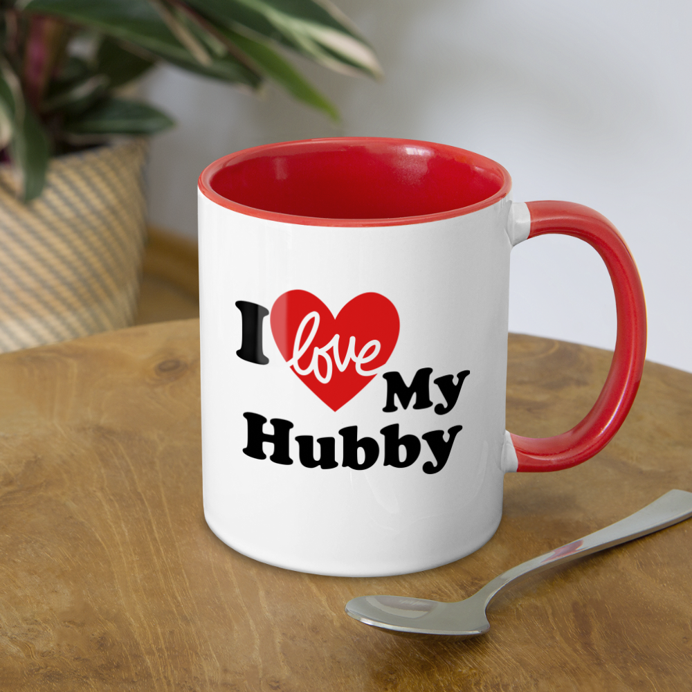I Love My Hubby : Coffee Mug - white/red