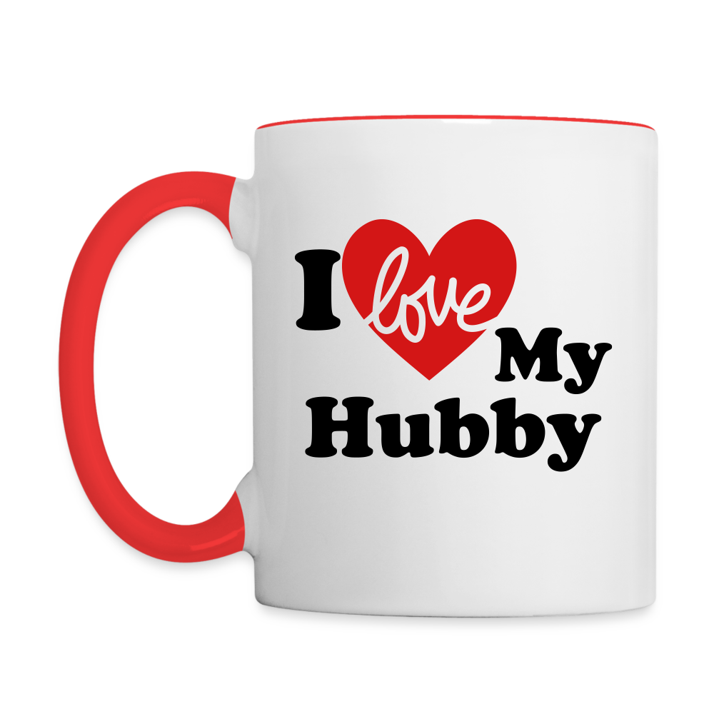 I Love My Hubby : Coffee Mug - white/red