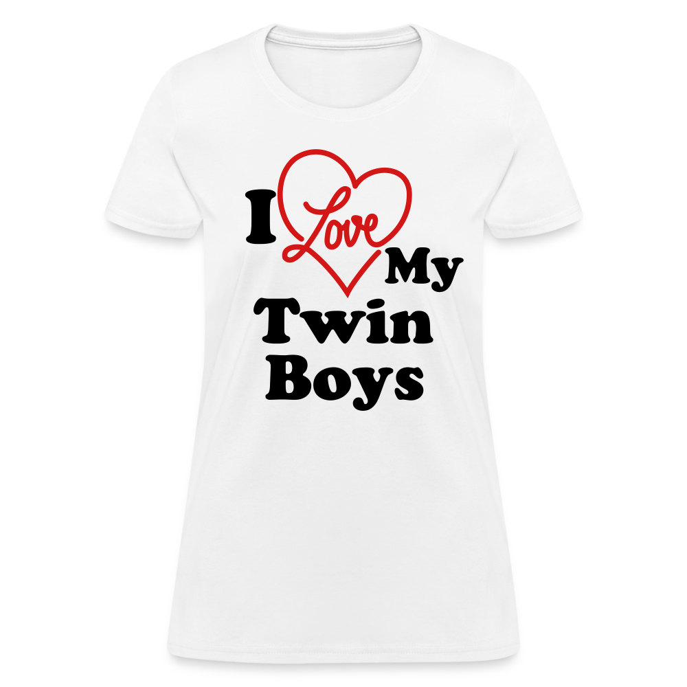 I Love My Twin Boys : Women's T-Shirt - white