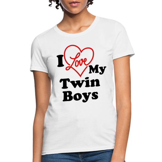 I Love My Twin Boys : Women's T-Shirt - white