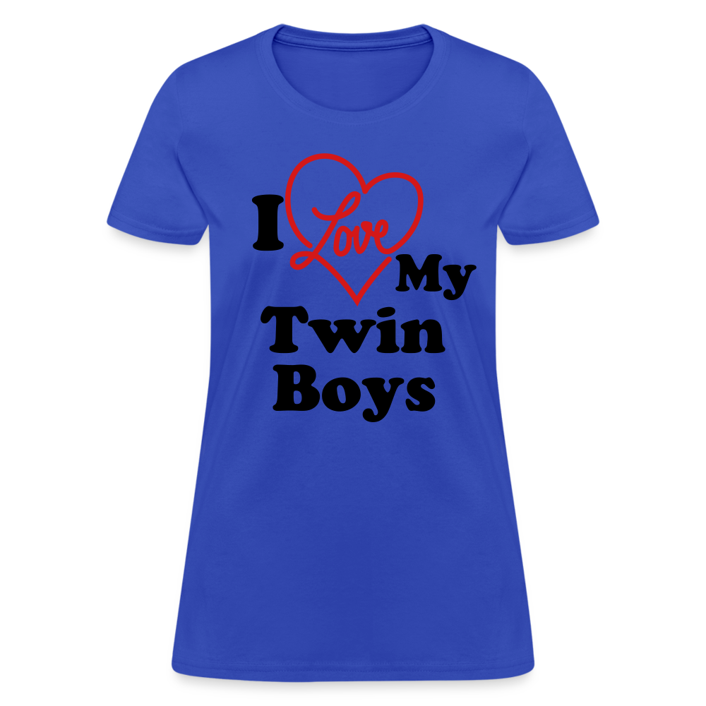 I Love My Twin Boys : Women's T-Shirt - royal blue