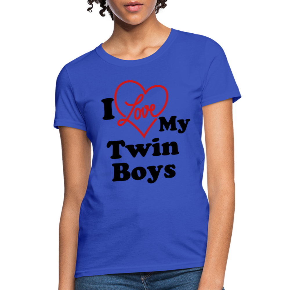 I Love My Twin Boys : Women's T-Shirt - royal blue