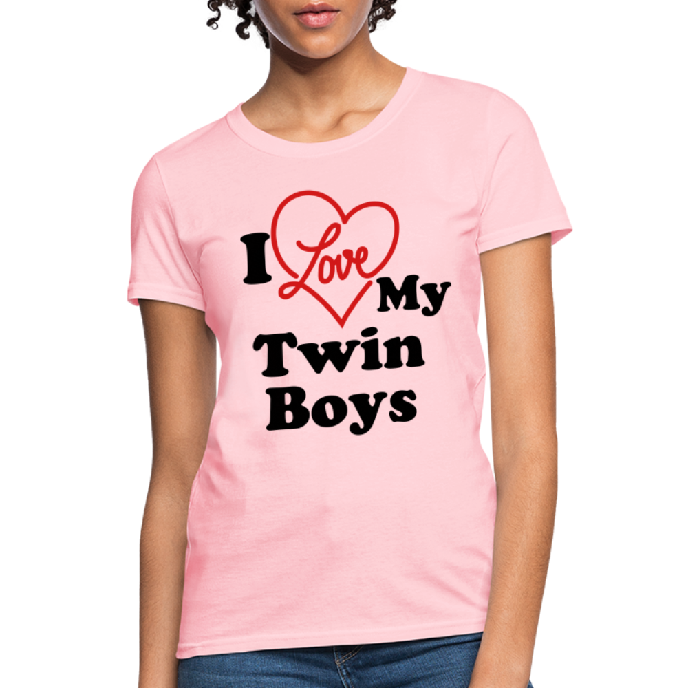 I Love My Twin Boys : Women's T-Shirt - pink