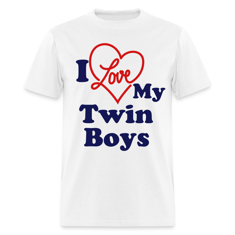 I Love My Twin Boys T-Shirt - white