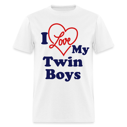 I Love My Twin Boys T-Shirt - white